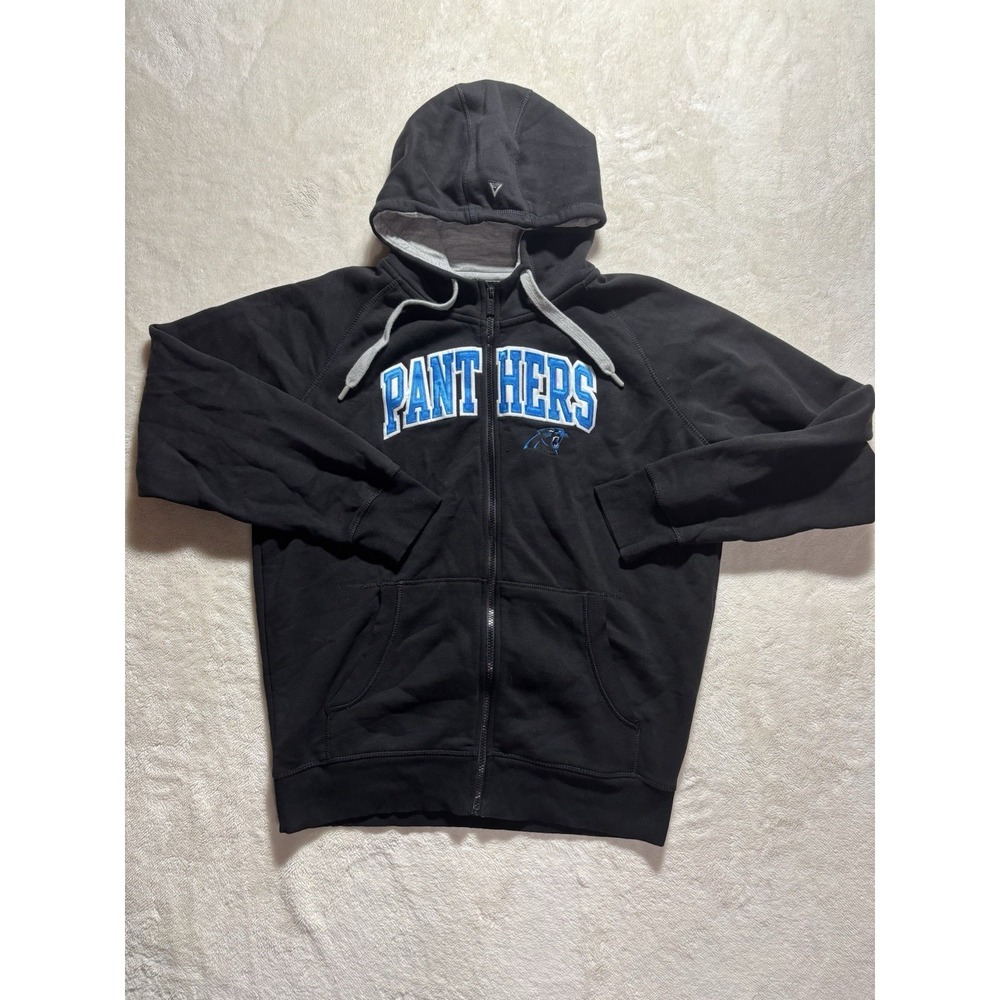 Carolina Panthers Full Zip Hoodie Sweatshirt Jacket Antigua Long Sleeve Size L